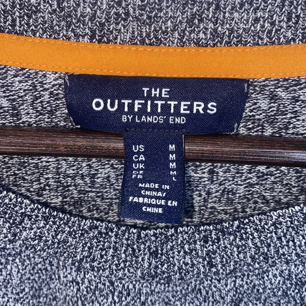 The Outfitters by Land’s End heathered grey sweater with button detail on side - Picture 8 of 11